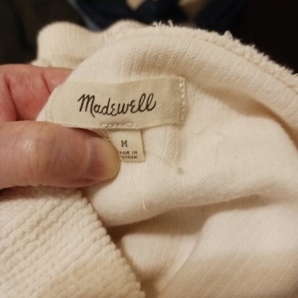 Madewell Mockneck Tie-Cuff Cotton Sweater Size Medium - Picture 6 of 9